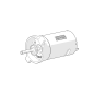Preview: Mixermotor 4mm inkl. Flansch & Scheibe (4mm)